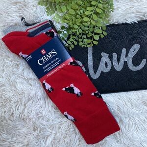 Chaps Premium Dress Socks 3 Pairs 💗 Red Blue & Gray